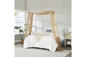 Warm Home Designs Taupe Bed Canopy Curtains in 55 x 288 Inch Size. Our King Canopy Bed Curtains Work Great as Kids Canopy, Bed Scarf, Bed Curtain or to Enhance Bed Decor. BC Taupe 288"