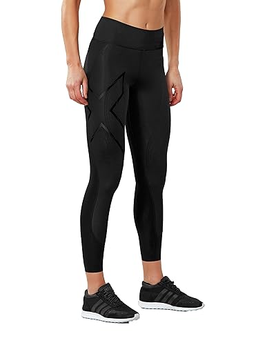 2XU Women's MCS Mid-Rise Compression Tights, Black/Nero, Small in