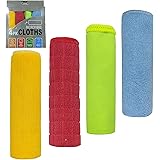 Lorpect 4 Colors 12X12inch Microfiber Cleaning Cloth Dust Rag Dust Cloths Cleaning Towels Multi-Functional Washable Reusable 