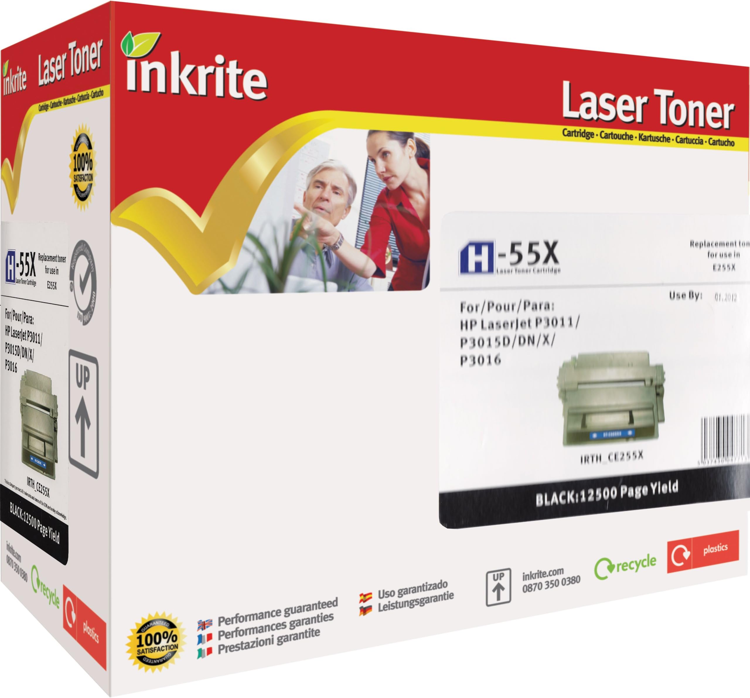 Inkrite Remanufactured Toner Cartridge Replacement for HP CE255X Black
