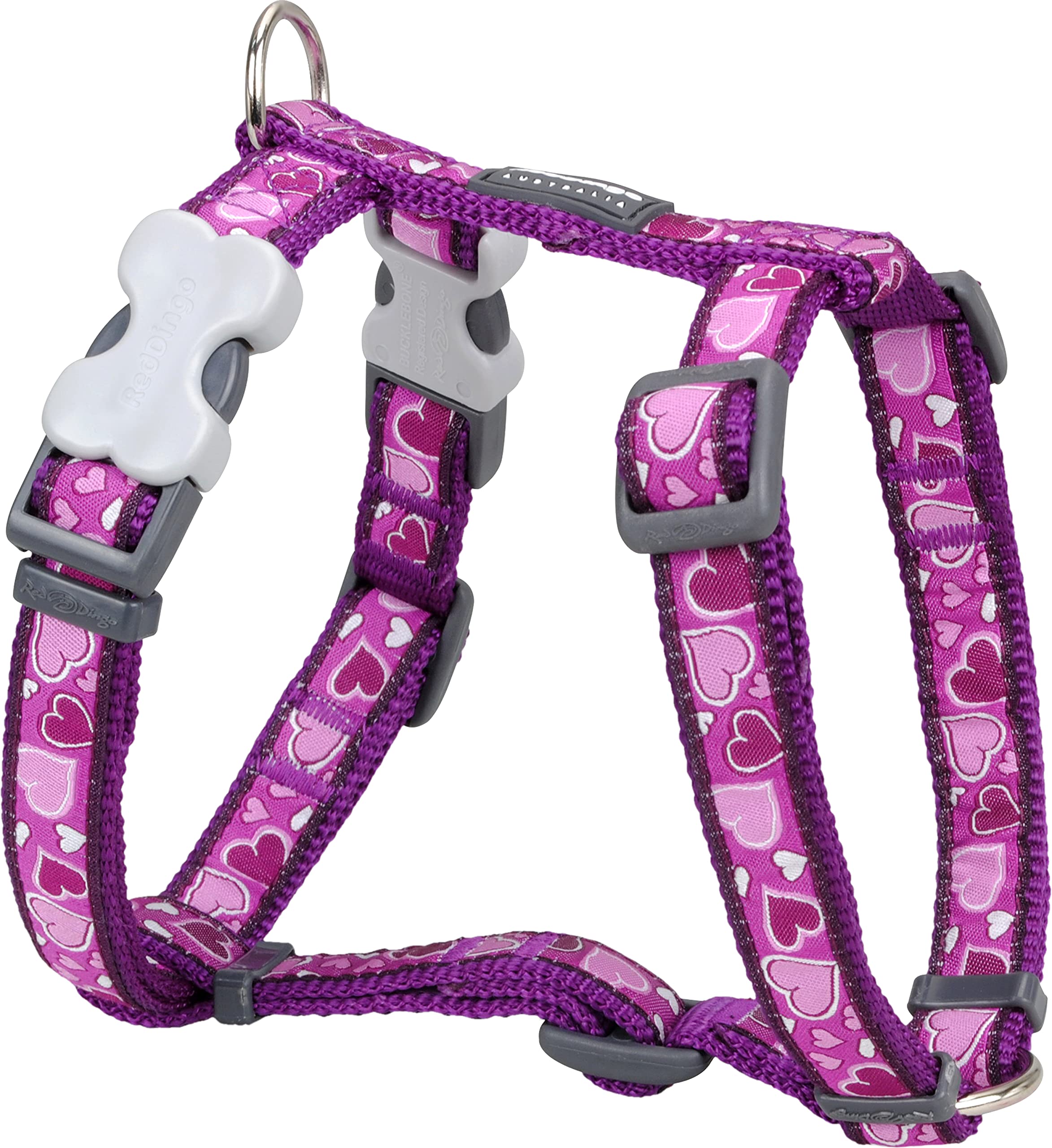 Red Dingo Classic Dog Harness Design, Breezy Love Purple, Large 25mm