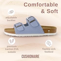 CUSHIONAIRE Lane Cork Footbed Sandals for Women
