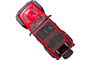 sukemichi Sunshade Bikini Top for 2018-2023 Jeep Wrangler JL Sahara Rubicon 4 Door, Durable Polyester Mesh Top Sun Shade Bimini Top (Balck, 4 Door)