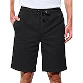 UIQUR Mens Shorts Casual Shorts Cotton Drawstring Summer Beach Stretch Twill Chino Golf Shorts