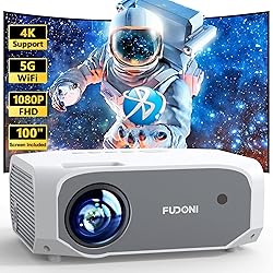 FUDONI Projector with 5G WiFi and Bluetooth, 12000L