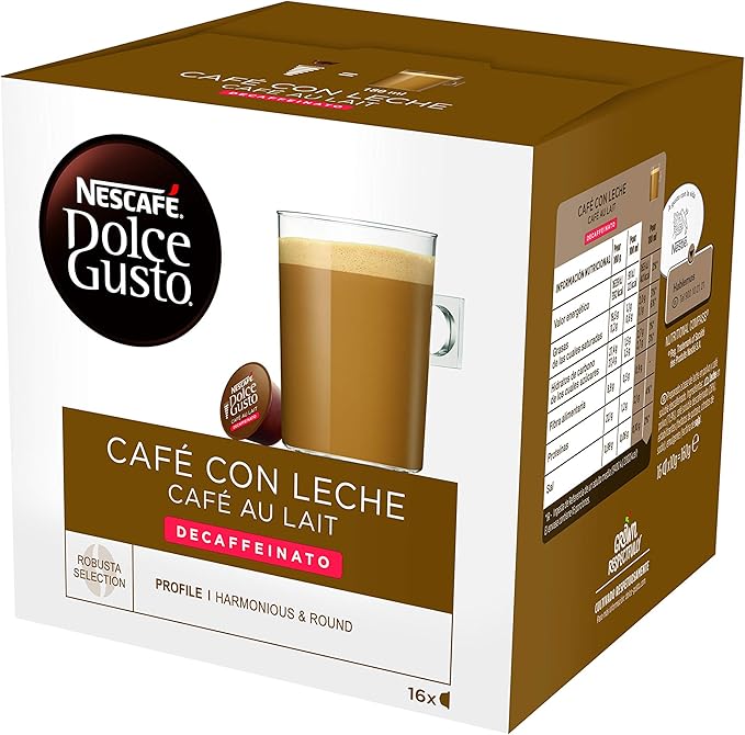 Capsulas dolce gusto cafe con leche sin lactosa Las