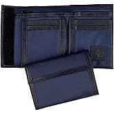 Sprocket Men's Nylon Bifold Wallet with Leather Trim (Navy)
