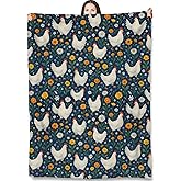 Turamurra Chicken Throw Blanket Gifts for Adults Kids, Farm Hen Blankets for Living Room Bedroom Decor, Fuzzy Warm Flannel Plush 50"x60"