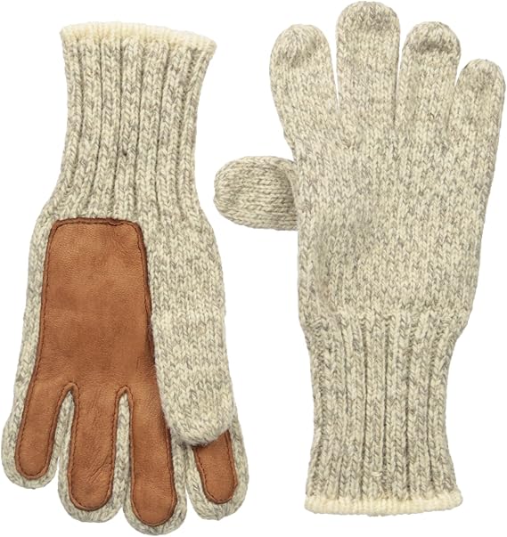 knit gloves with leather palms