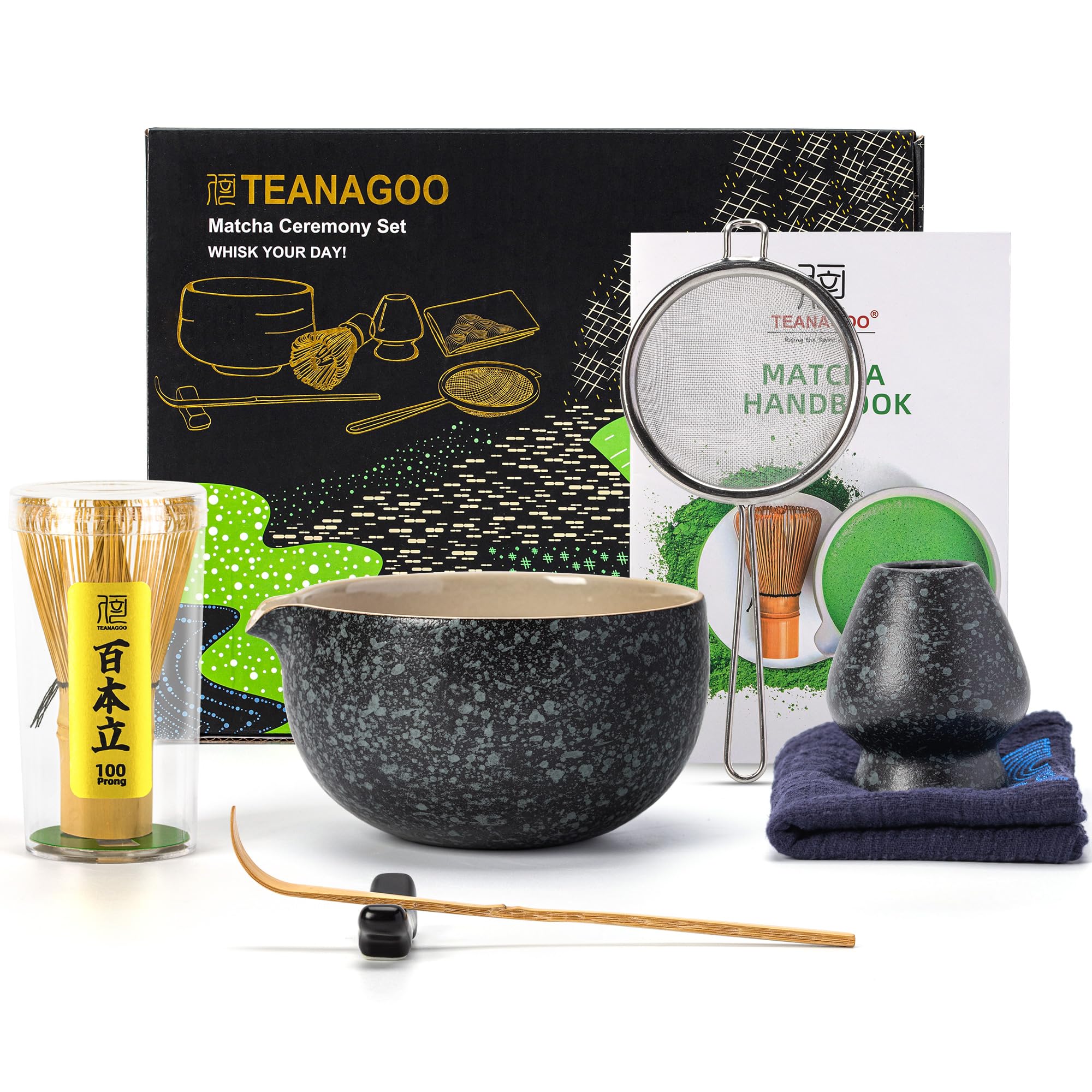 Photo 1 of *MISSING PARTS*
TEANAGOO Matcha Whisk Set Black,7 Pcs Matcha Set,Matcha Kit for Ceremony,Tradition Tea Set for Making Breakfast/Latte,Matcha Whisk Set with Bowl(Chawan)/Whisk and Holder,Gift for Family/Friend