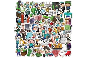 HINAB 100Pcs Stickers for Minecraft Decals Video Game Theme Funny Stickers for Minecraft Lovers Best Gift for Water Bottle Laptop Scrapbook Luggage Phone for Kids Teens Adults
