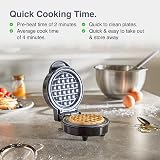 VonShef Mini Waffle Maker 600W 12.5cm Non-Stick Plates Black view 2