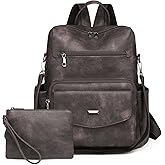 GAEKEAO Backpack Purse for Women Leather Fashion Designer Ladies Shoulder Bags Travel Backpack Convertible Satchel Bag With Wristlet