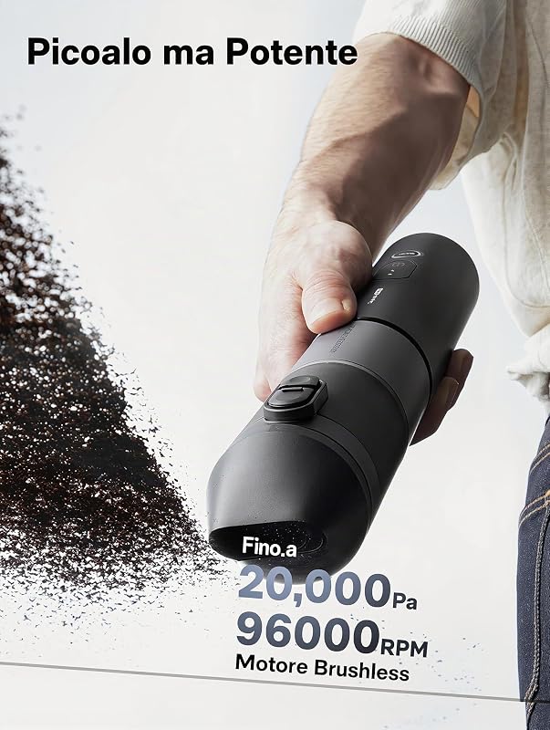 Aspirapolvere Auto, 20kPa Mini Aspirabriciole Senza Fili con Custodia