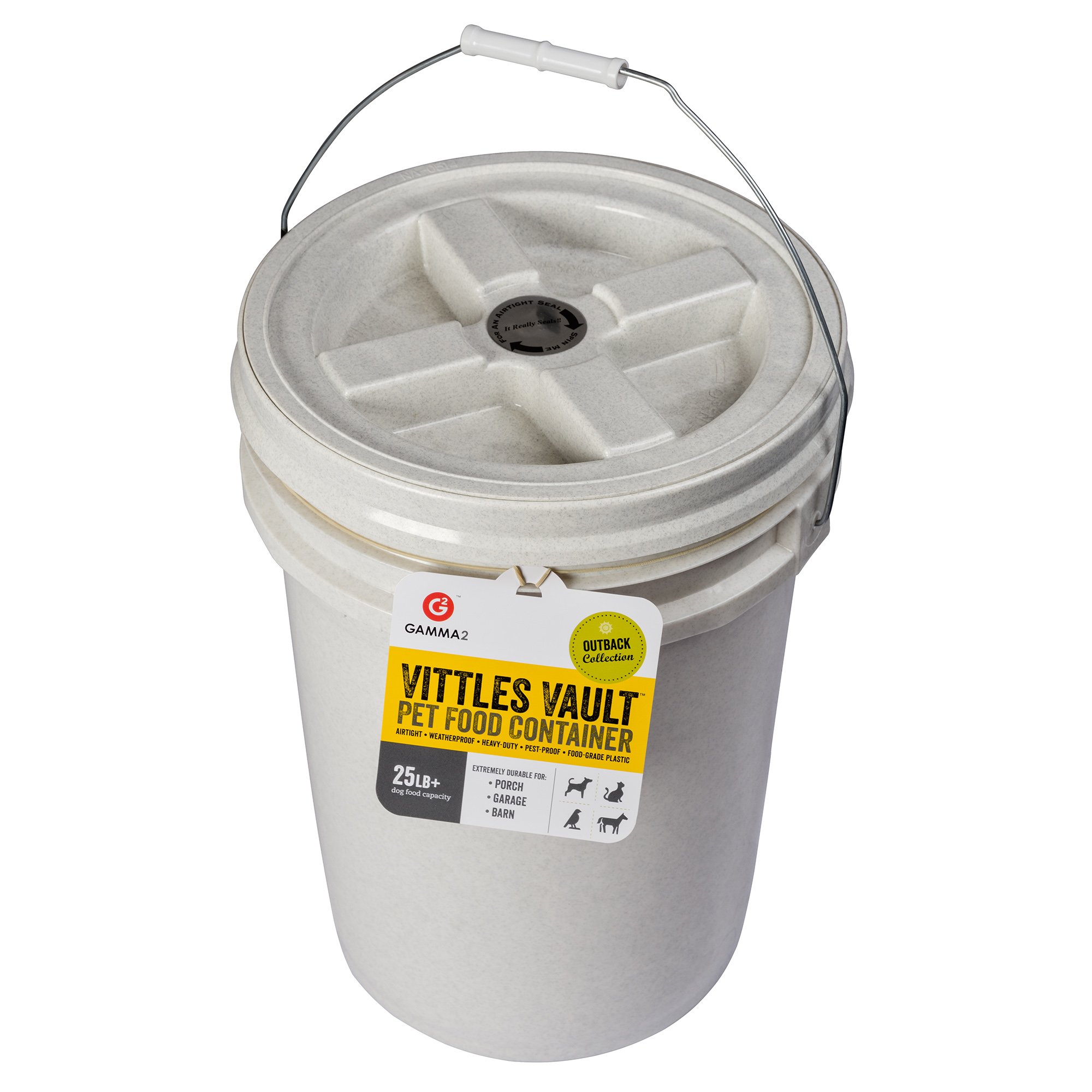 Gamma2 Vittles Vault 25 lb Airtight Bucket Container for Food Storage