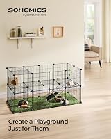 SONGMICS 2-Floor Metal Pet Playpen 36 Panels 123 x 63 x 61 cm Black view 2