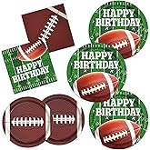 Oigco 100 PCS Football Party Supplies Kit, Football Birthday Party Decorations Includes Dinner Plates, Dessert Plates, Napkins Perfect for Football Birthday Game Day Tailgate Decorations, Serves 25