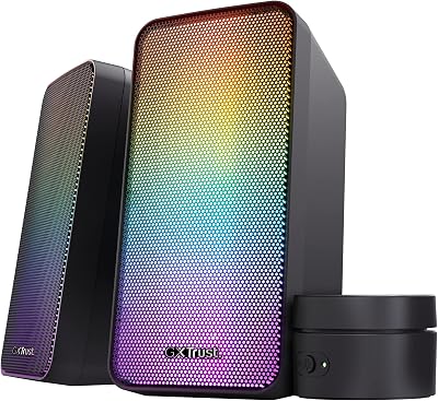 Wezz 2.0 Casse PC Gaming con Illuminazione LED RGB, 12W (6W RMS)