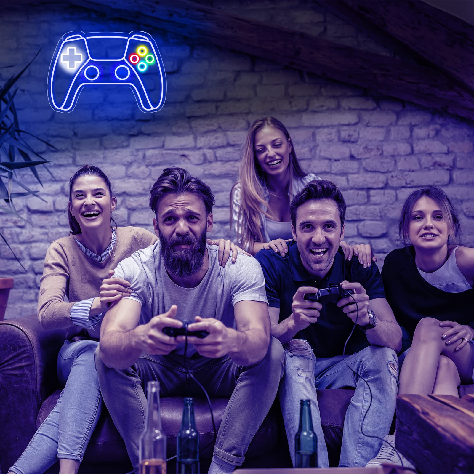 Gamer Neon Sign, Gamepad Shaped LED Neon Sign for Gamer Room Decor, Gaming Neon Sign for Boys Room Decor, Neon Gaming Sign for Gaming Wall Decor, USB Powered Gamer Gifts for Teens, Boys, Kids