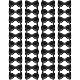 JaGely 40 Pcs Bow Tie for Men Pre-tied Adjustable Tuxedos Bowtie Formal Clip on Bow Satin Bowtie for Costume Wedding Party