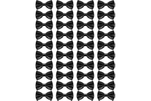 JaGely 40 Pcs Men's Bow Ties Pre Tied Tuxedo Formal Adjustable Clip On Bow Satin Bowtie for Men Costume Wedding Party