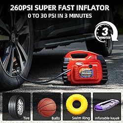 Colvxkun Jump Starter with Air Compressor, 260PSI
