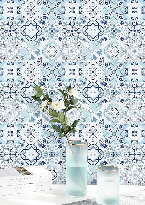 Contact Paper Blue Waterproof White Wallpaper Blue And White Peel