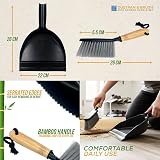 TDBS Dustpan and Brush Set Bamboo Handle with Soft Bristles view 7