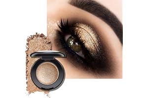 KYDA Brown Single Glitter Eyeshadow, Super Pigmented Single Pearl Brown Eyeshadow, Glitter Sparkly Shimmer Eye Shadow Compact