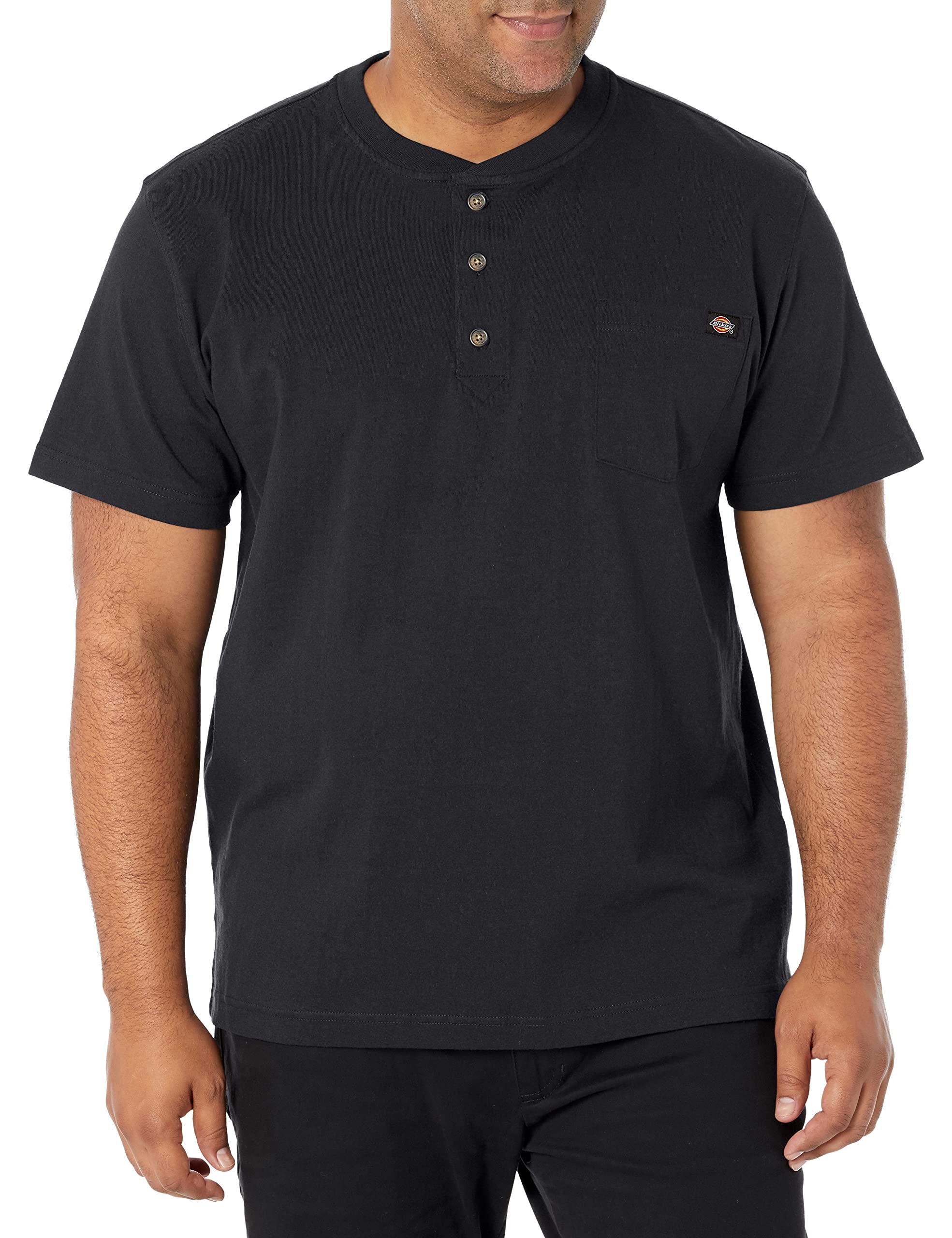 Photo 1 of Dickies Men's Big-Tall Heavyweight Henley, Black, 2X-Large