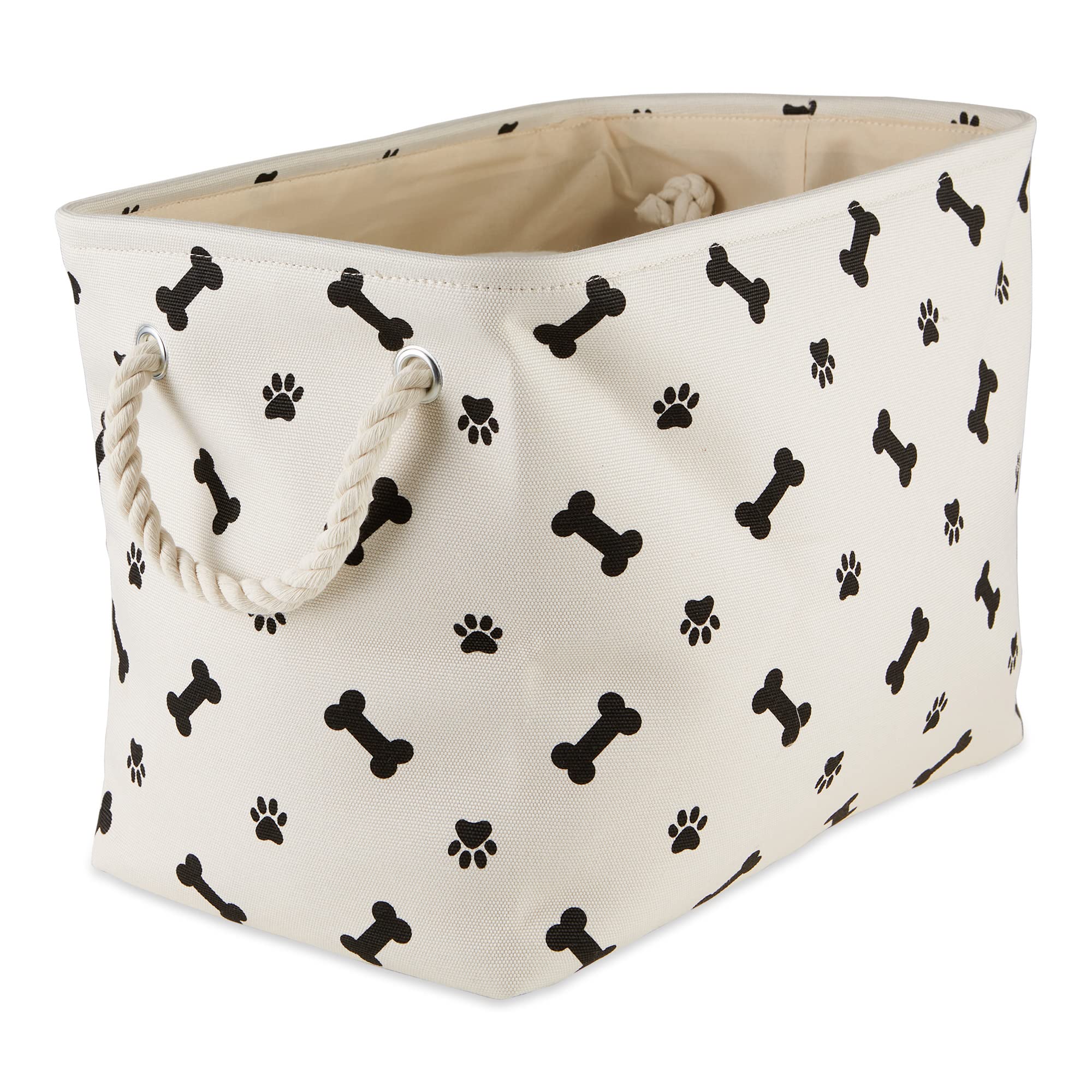 Bone Dry Paw and Bone Print, Cotton, Black, Medium Rectangle โ image 1