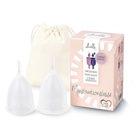 Livella Menstruationstasse - Qualität aus Deutschland - 2 Größen enthalten S, L Nachhaltige Monatshygiene - Menstruationsbech
