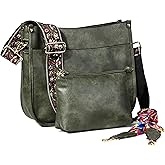 Erideno Crossbody Purses for Women Trendy - Vegan Leather Shoulder Bag Designer Hobo Handbags with 2 Wide Straps