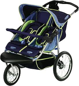 instep double jogging stroller front and back