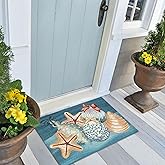 Liora Manne ESENCIA Indoor/Outdoor Power Loomed Latex Back Non Slip Mat - Transitional (Sea Gem Ornaments Ocean) (2' x 2'10")