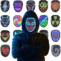 LED Mask Light Up Mask with Gesture Sensing, Cool Face Transforming Mask, Perfect Gifts for Halloween Costume Cosplay Party