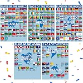 Outus 5 Pieces Flags of The World Posters World Flags Classroom Poster Country International Learning Educational Display Supplies for Office School Classroom Wall Decoration