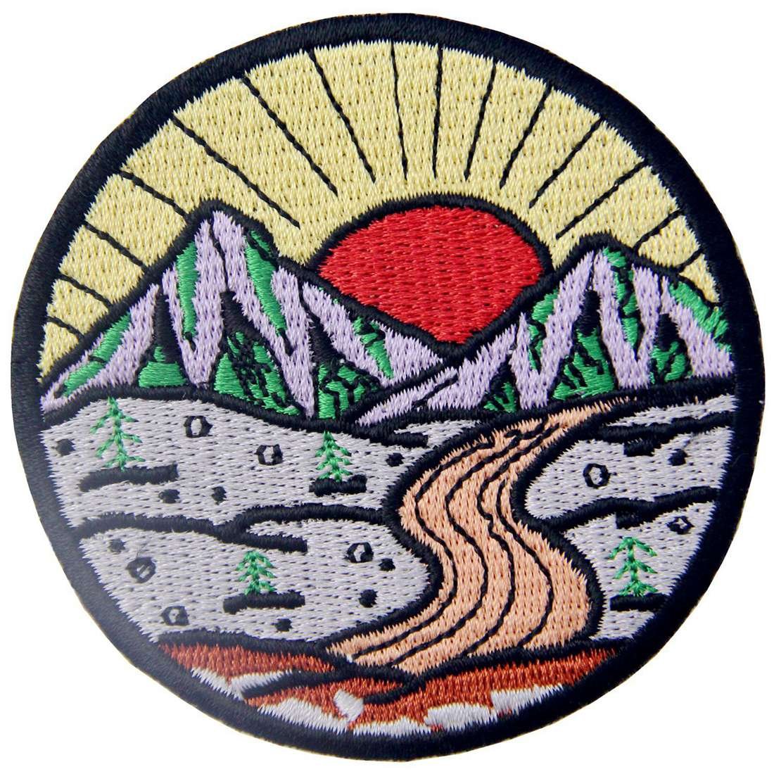 Sunrise from Mountain Vintage Explore Outdoor Patch Embroidered Applique Iron On Sew On Emblem