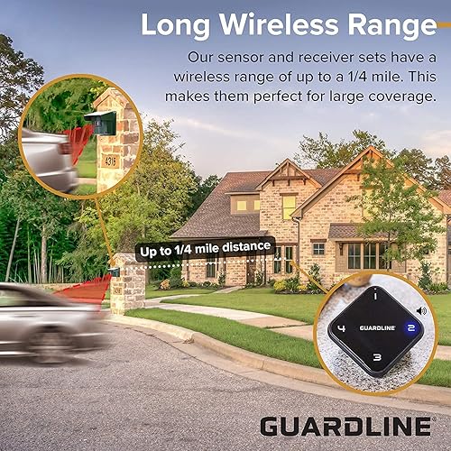 Guardline 1320 Foot Range Wireless Driveway Alarm [4 Motion