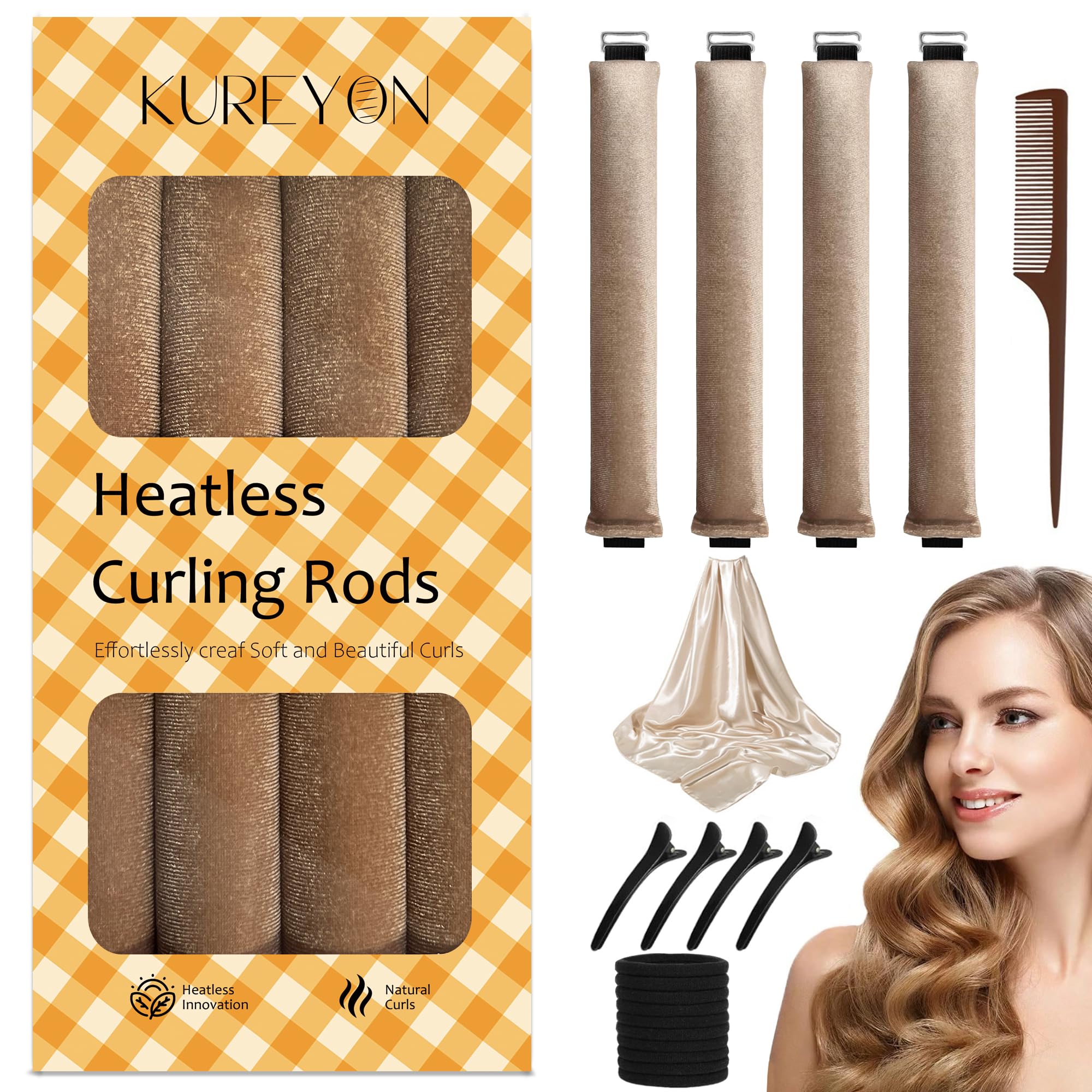 Aazon.co : Heatless Hair Curler Overnight Blowout Rods, No Heat Hair