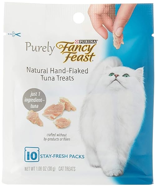 PURINA FANCY FEAST PURELY NATURAL HAND-FLAKED TUNA CAT TREATS 1.06 OZ. POUCH