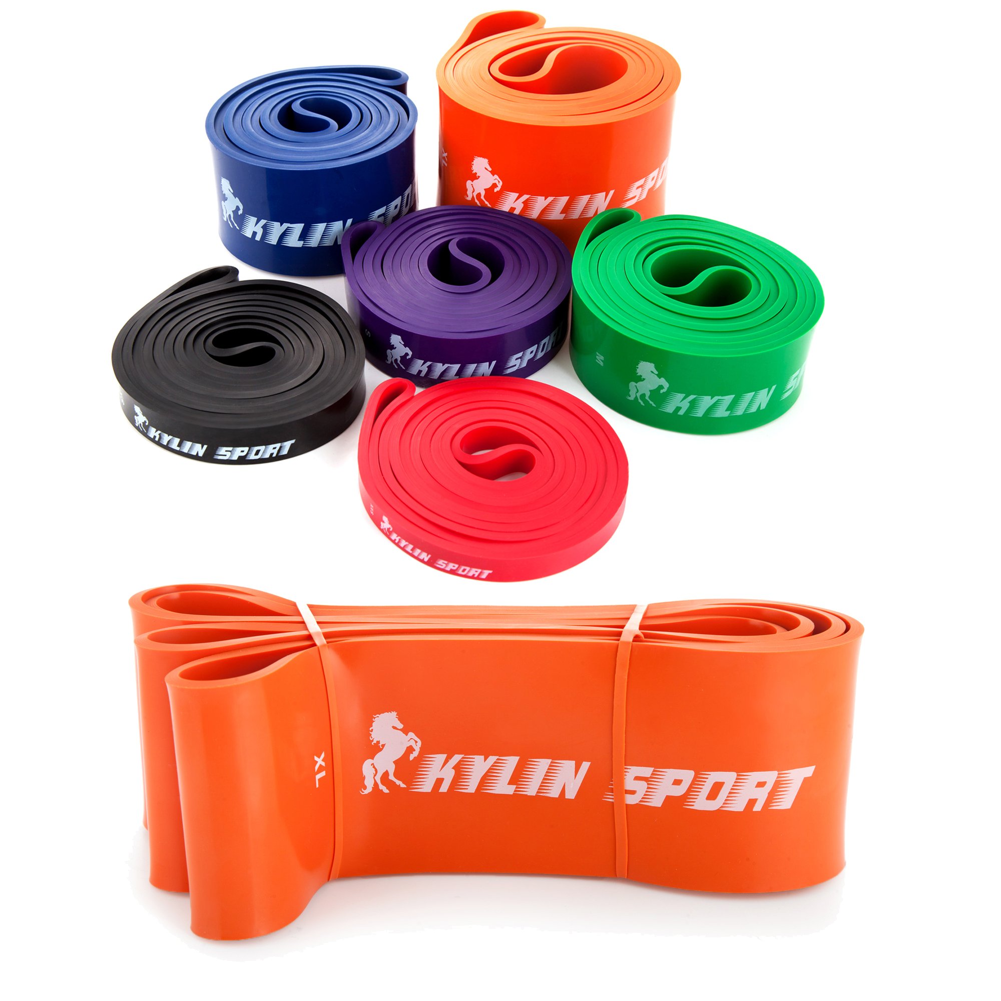 KYLIN SPORT Resistance Bands Pull Up Band Training Yoga Pilates Elastic Loop Strap 85 to 230 LBS Orange for Cross Fitness Training Gymnastics