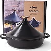 Alva Cookware Nori Enameled Cast Iron Moroccan Tagine Pot Scratch Resistant Tajine Cooking Pot, Tagine Pot Moroccan for Cooki