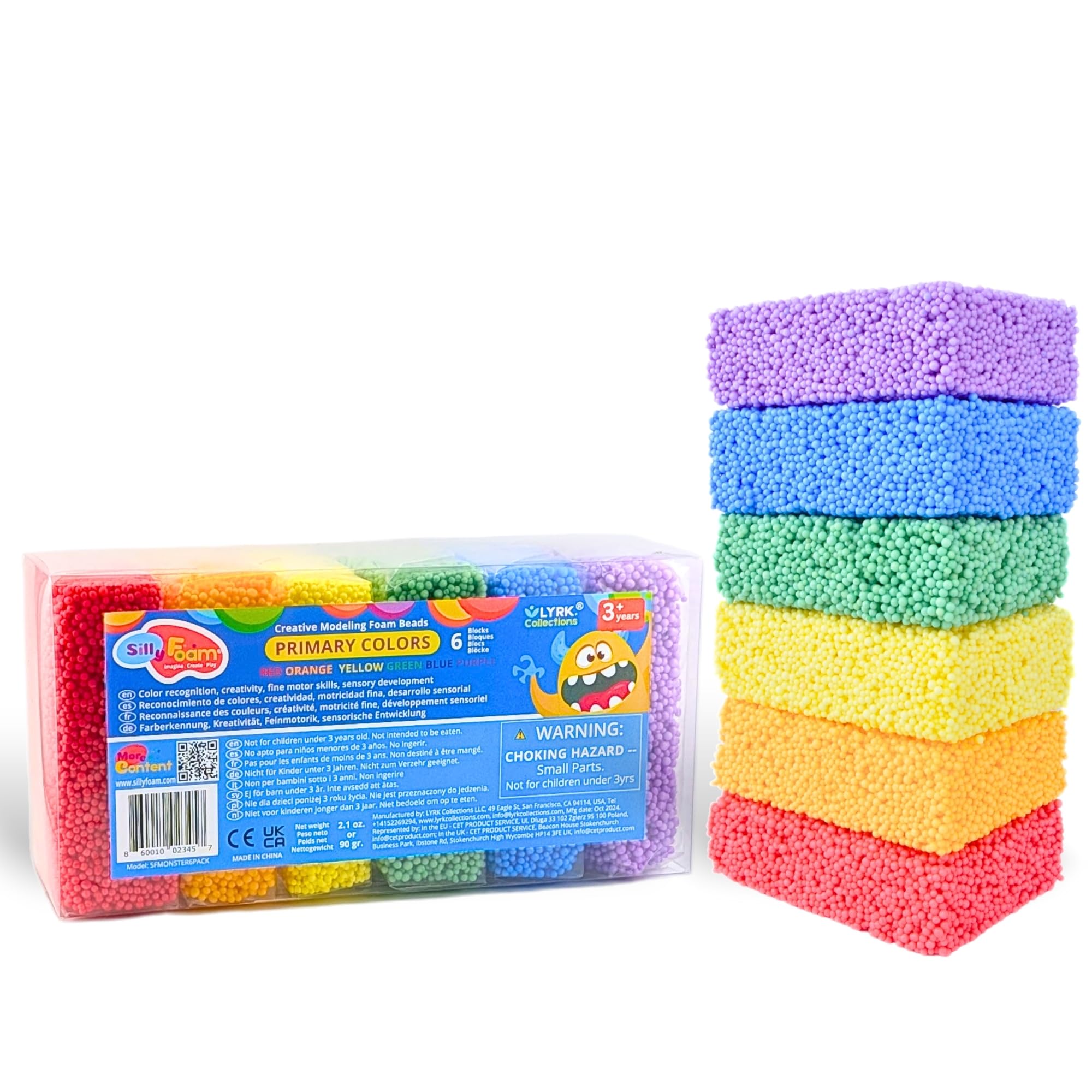 Photo 1 of Silly Foam, Creative Modeling Foam Beads, 1-Pack of 6 Primary Colors, Easy Clean Up, Perfect for Preschool and Kids, Arts & Crafts, Sensory Play, STEM, Travel Toy, Holiday Gifts, Non-Toxic (Age 3+)