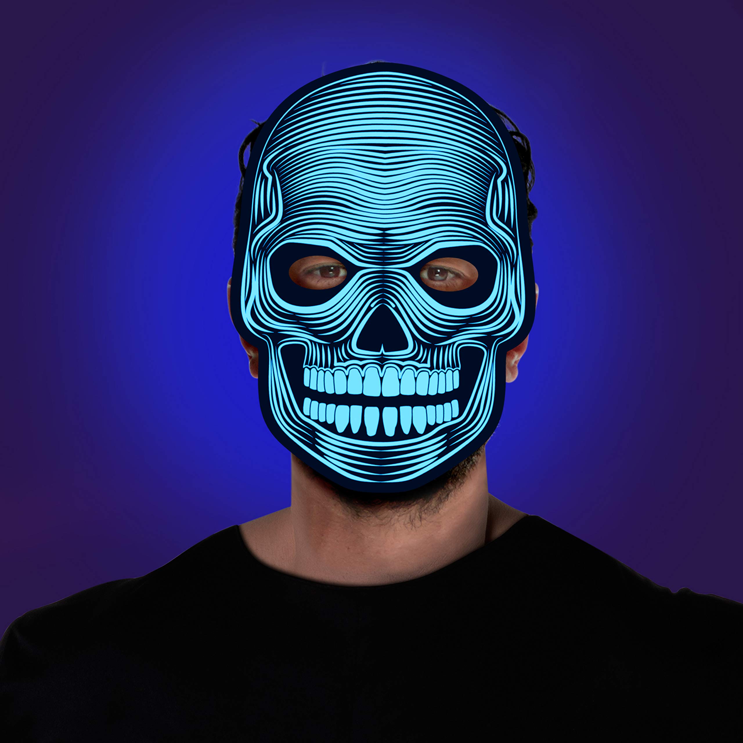 Morph Screaming Light Up Skeleton Demon Halloween LED Mask for Adults