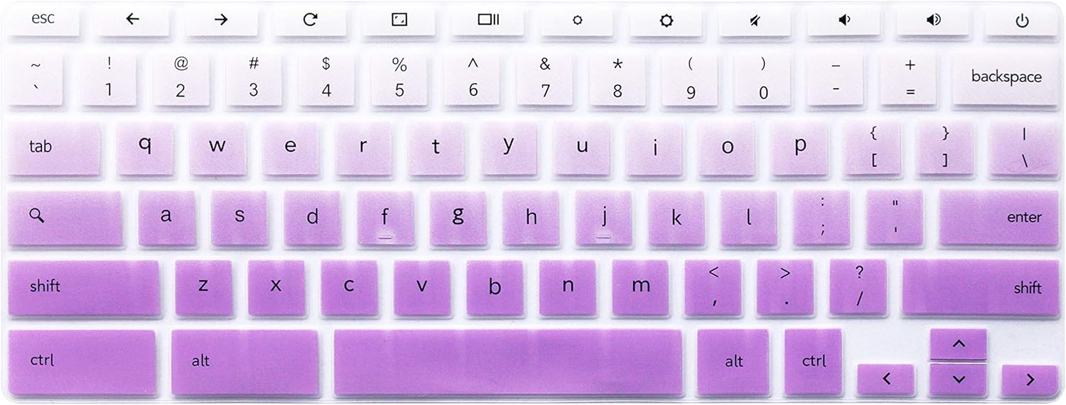 Silicone Keyboard Cover Skin Compatible 11.6 inch Samsung Chromebook 3 XE500C13 XE501C13, 11.6 inch Samsung Chromebook 2 XE500C12, 12.2 inch Samsung Chromebook Plus V2 2-in-1 XE520QAB, Ombre Purple