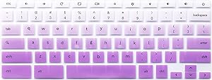 Silicone Keyboard Cover Skin Compatible 11.6 inch Samsung Chromebook 3 XE500C13 XE501C13, 11.6 inch Samsung Chromebook 2 XE500C12, 12.2 inch Samsung Chromebook Plus V2 2-in-1 XE520QAB, Ombre Purple