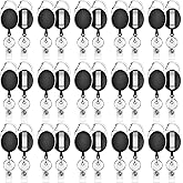 30 Pcs Retractable ID Badge Holders with Carabiner Reel Clip, Retractable Lanyards for Keys and Cards