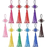 10PCS Handmade Chinese Knot Tassel Hanging Decorations, 9 Colors Norigae Korean Tassel for Home, Car, and Gift Decor