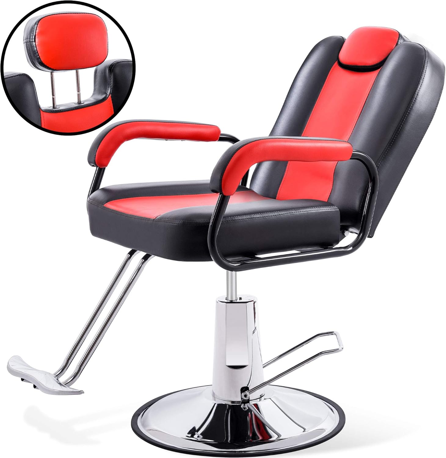 Hydraulic Recliner Barber Chair for Hair Salon with 20 Extra Wider